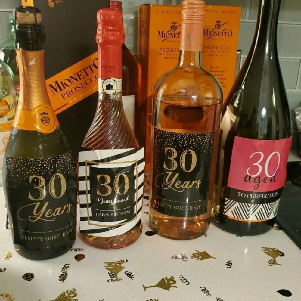 30th Birthday Wine Bottle Labels | 5 For $20 Deal